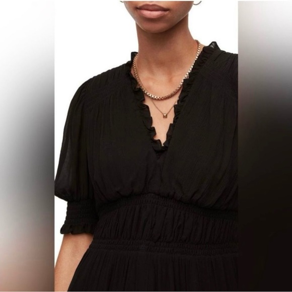NWT All saints Via dress black US 8 - Picture 2 of 4